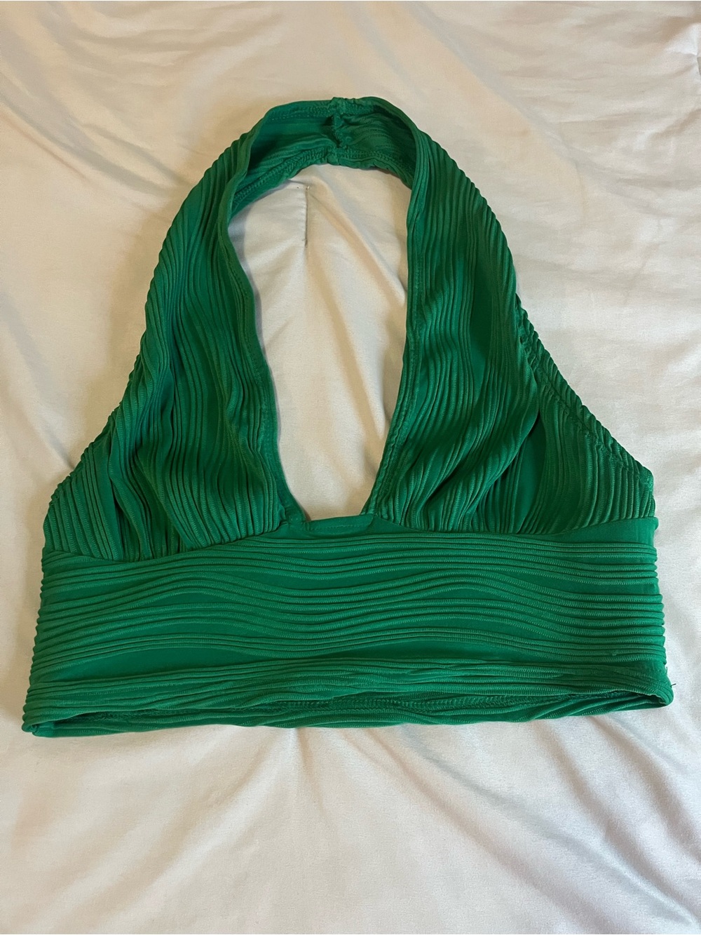 Textured Green Halter Top